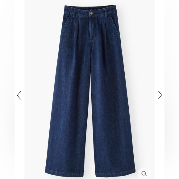 Wrap London wide leg soft jeans high rise tailored pleated ZU50 size 8 - Picture 13 of 13